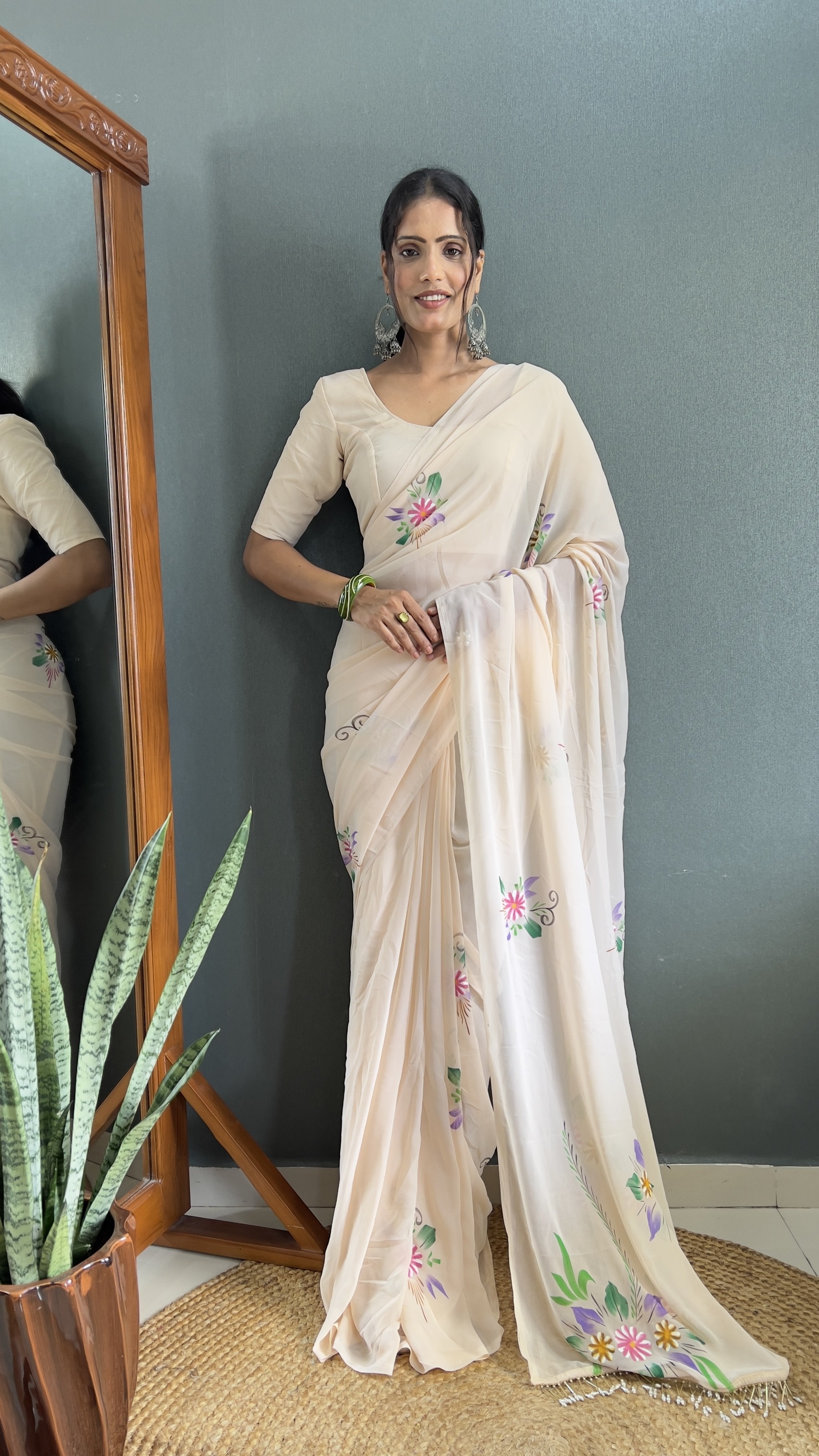 Hand-Painted Ready-to-Wear Saree